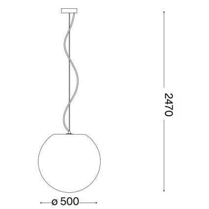 Ideal Lux - Lampadario a sospensione con filo CARTA 1xE27/25W/230V diametro 50 cm bianco