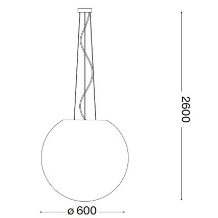 Ideal Lux - Lampadario a sospensione con filo CARTA 1xE27/60W/230V diametro 60 cm bianco