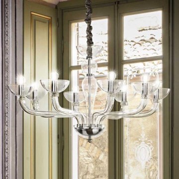 Ideal Lux – Lampadario a sospensione con filo CASANOVA 8×E14/40W/230V