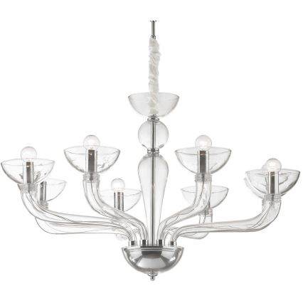 Ideal Lux – Lampadario a sospensione con filo CASANOVA 8×E14/40W/230V