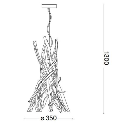 Ideal Lux - Lampadario a sospensione con filo DRIFTWOOD 1xE27/60W/230V guava