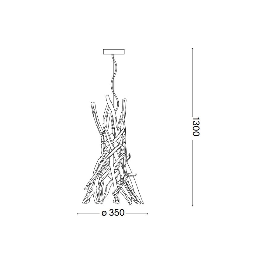 Ideal Lux - Lampadario a sospensione con filo DRIFTWOOD 1xE27/60W/230V guava