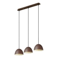 Ideal Lux - Lampadario a sospensione con filo FOLK 3xE27/60W/230V marrone