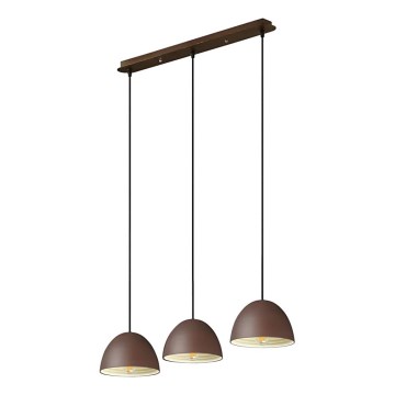 Ideal Lux - Lampadario a sospensione con filo FOLK 3xE27/60W/230V marrone