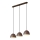 Ideal Lux - Lampadario a sospensione con filo FOLK 3xE27/60W/230V marrone