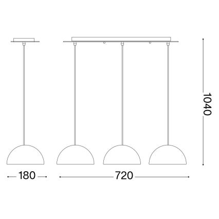 Ideal Lux - Lampadario a sospensione con filo FOLK 3xE27/60W/230V marrone