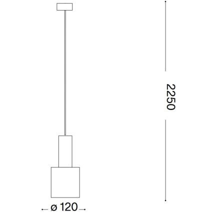 Ideal Lux - Lampadario a sospensione con filo HOLLY 1xE27/60W/230V diametro 12 cm ottone