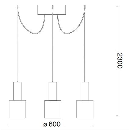 Ideal Lux - Lampadario a sospensione con filo HOLLY 3xE27/60W/230V ragno nero