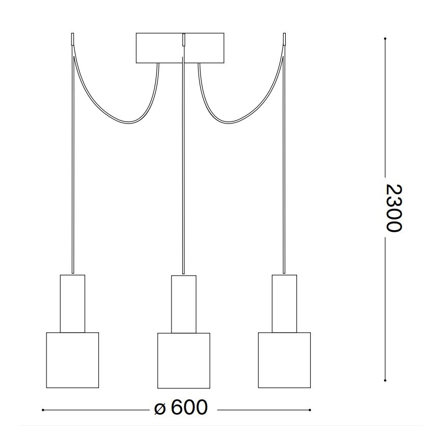 Ideal Lux - Lampadario a sospensione con filo HOLLY 3xE27/60W/230V ragno nero
