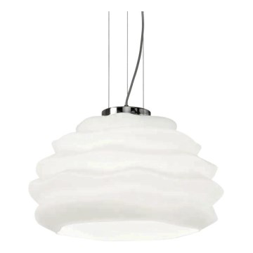 Ideal Lux - Lampadario a sospensione con filo KARMA 1xE27/60W/230V diametro 39 cm bianco