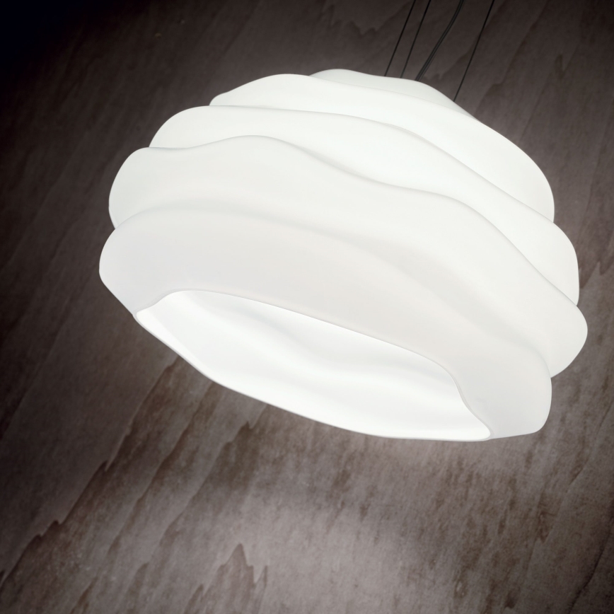 Ideal Lux - Lampadario a sospensione con filo KARMA 1xE27/60W/230V diametro 39 cm bianco