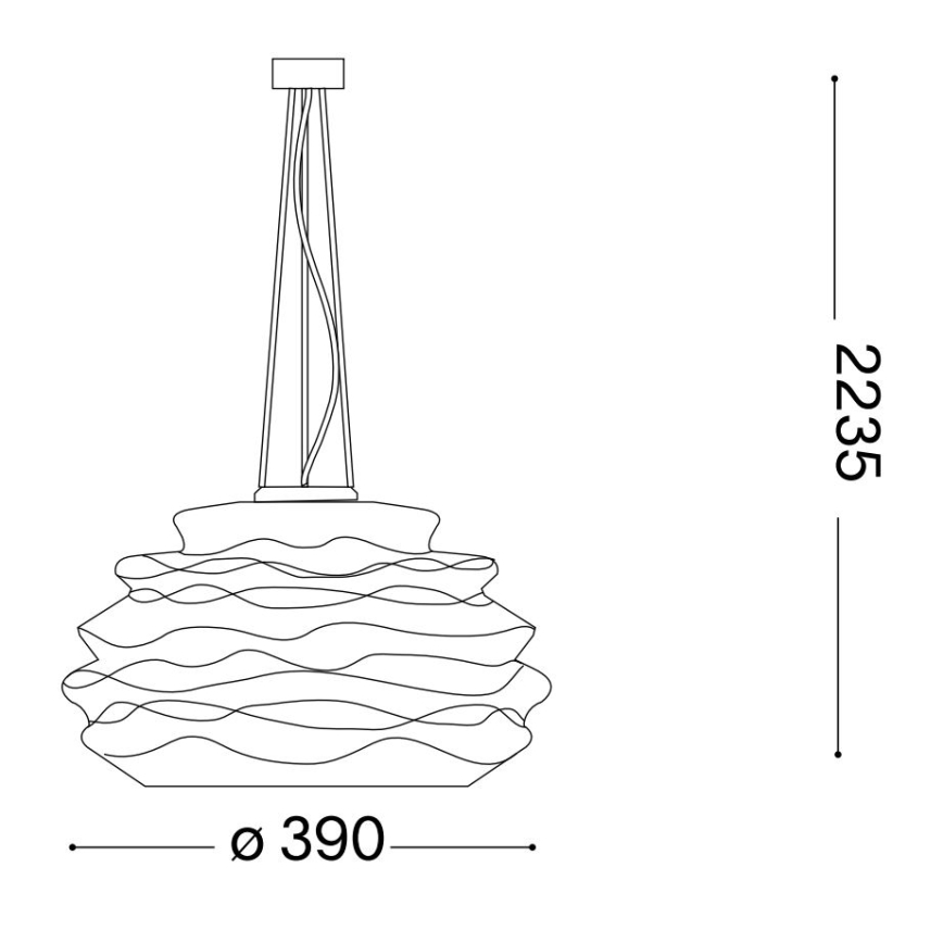 Ideal Lux - Lampadario a sospensione con filo KARMA 1xE27/60W/230V diametro 39 cm bianco