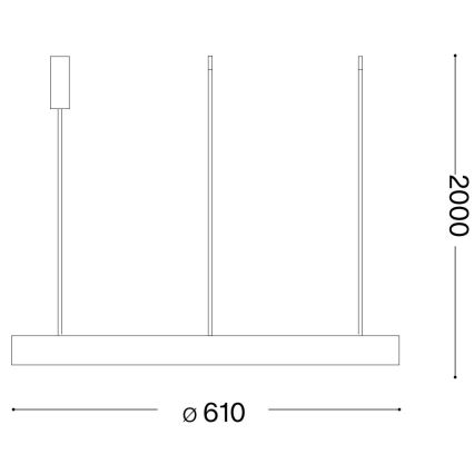 Ideal Lux - Lampadario a sospensione con filo LED dimmerabile GEMINI LED/48W/230V diametro 61 cm oro