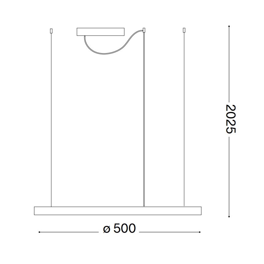 Ideal Lux - Lampadario a sospensione con filo LED dimmerabile ORACLE SLIM LED/28W/230V 4000K diametro 50 cm CRI 90 bianco
