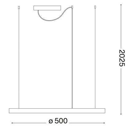 Ideal Lux - Lampadario a sospensione con filo LED dimmerabile ORACLE SLIM LED/28W/230V 4000K diametro 50 cm CRI 90 bianco