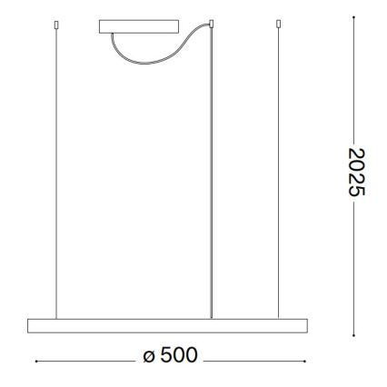 Ideal Lux - Lampadario a sospensione con filo LED dimmerabile ORACLE SLIM LED/28W/230V 4000K diametro 50 cm CRI 90 nero