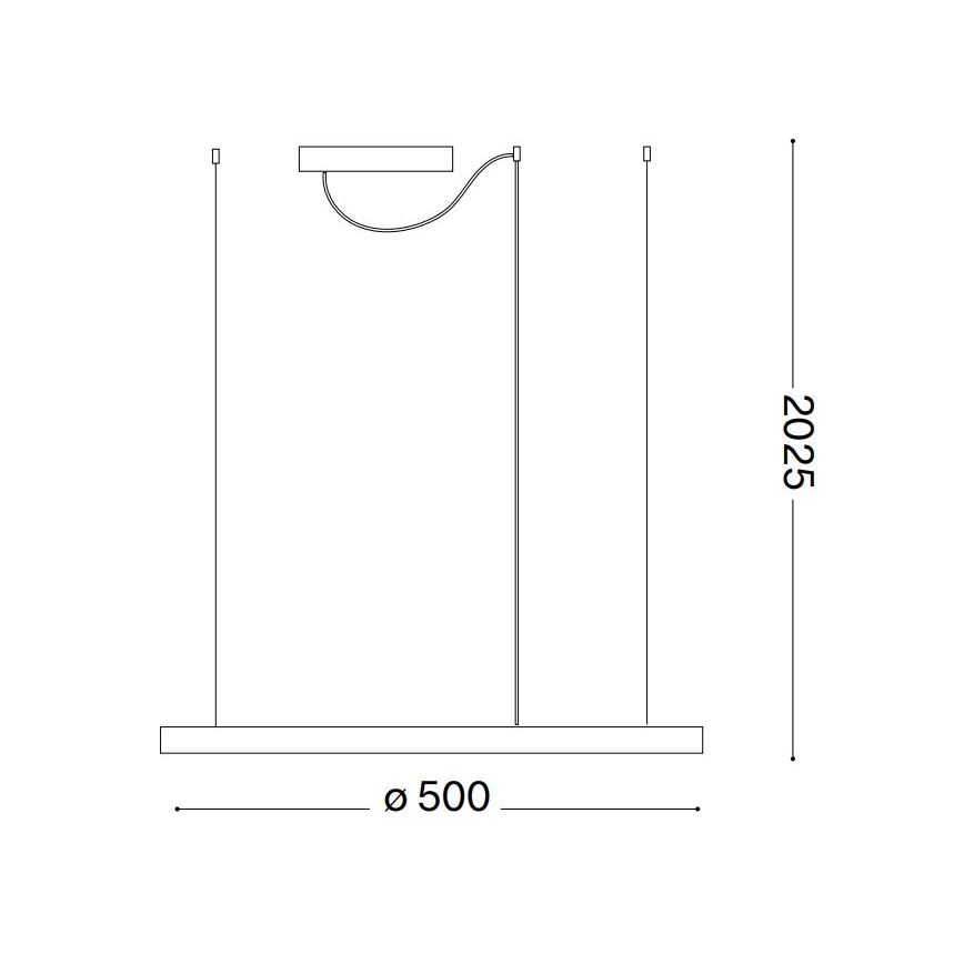 Ideal Lux - Lampadario a sospensione con filo LED dimmerabile ORACLE SLIM LED/28W/230V 4000K diametro 50 cm CRI 90 nero
