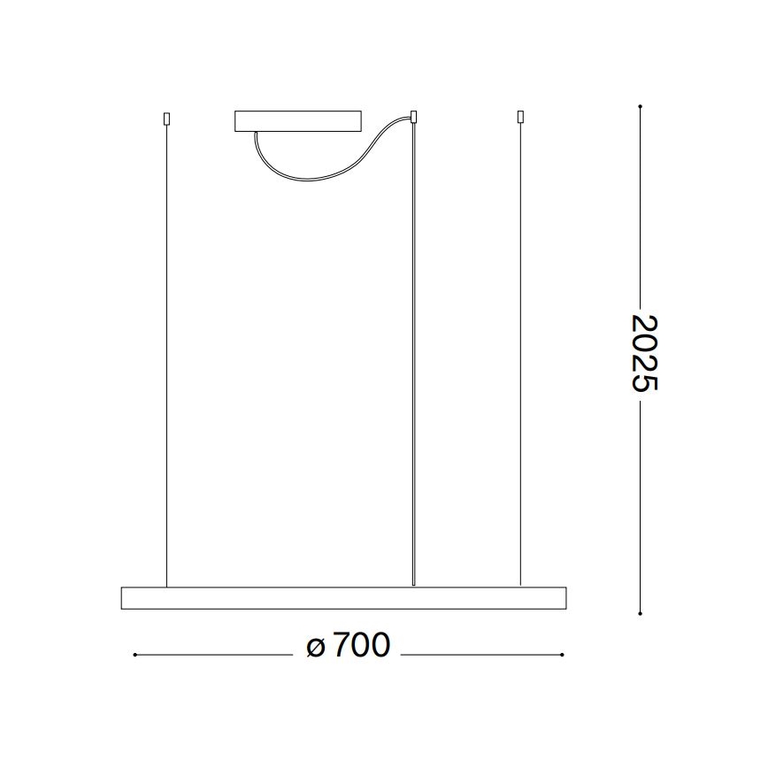 Ideal Lux - Lampadario a sospensione con filo LED dimmerabile ORACLE SLIM LED/40W/230V 4000K diametro 70 cm CRI 90 bianco