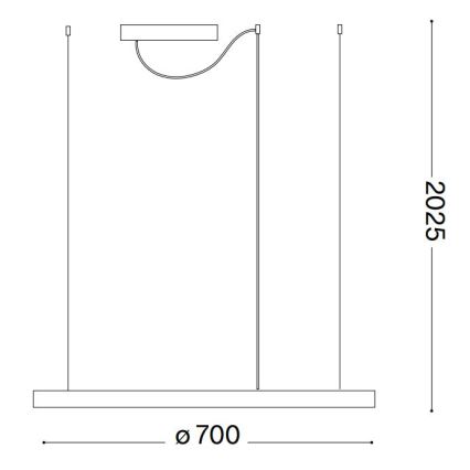 Ideal Lux - Lampadario a sospensione con filo LED dimmerabile ORACLE SLIM LED/40W/230V 4000K diametro 70 cm CRI 90 nero