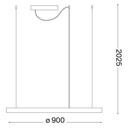 Ideal Lux - Lampadario a sospensione con filo LED dimmerabile ORACLE SLIM LED/42W/230V 4000K diametro 90 cm CRI 90 nero