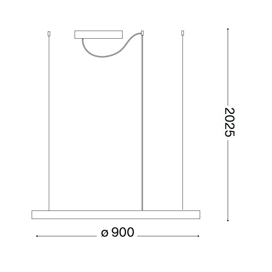 Ideal Lux - Lampadario a sospensione con filo LED dimmerabile ORACLE SLIM LED/42W/230V 4000K diametro 90 cm CRI 90 nero