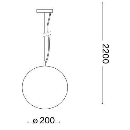 Ideal Lux - Lampadario a sospensione con filo MAPA 1xE27/42W/230V diametro 20 cm oro/fumé