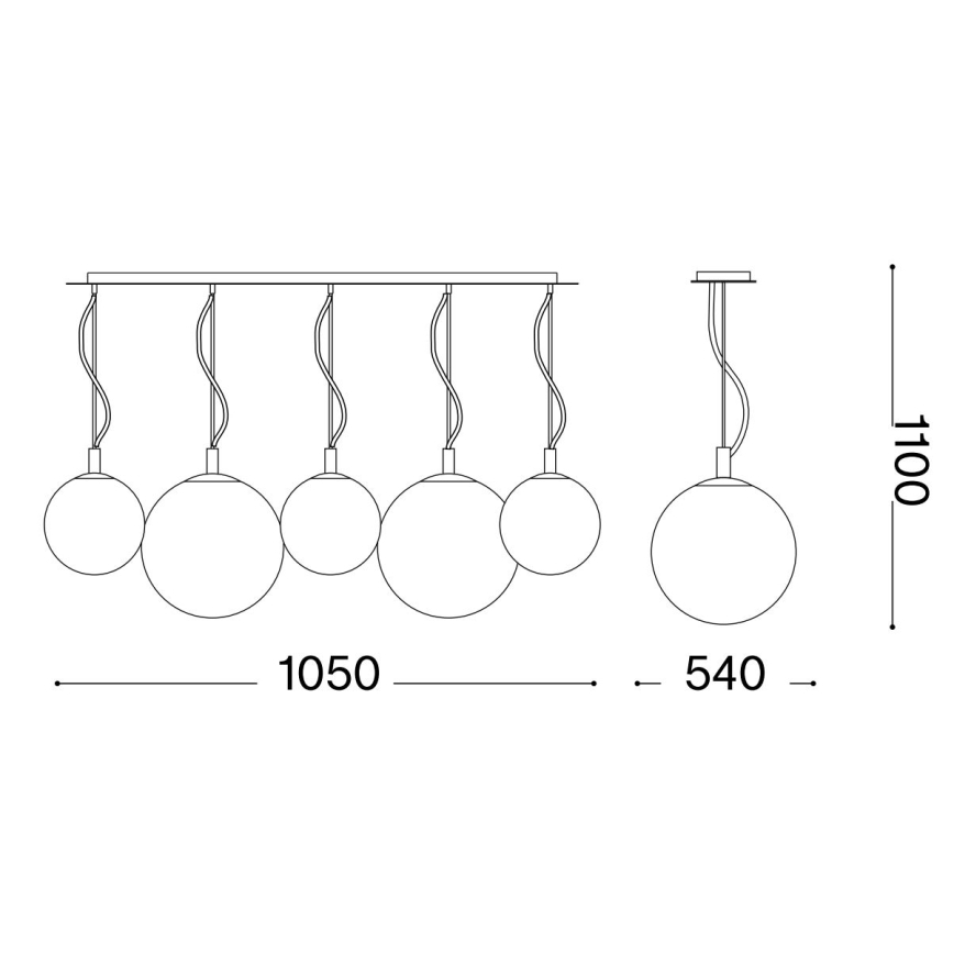 Ideal Lux - Lampadario a sospensione con filo MAPA 5xE27/42W/230V oro/fumé