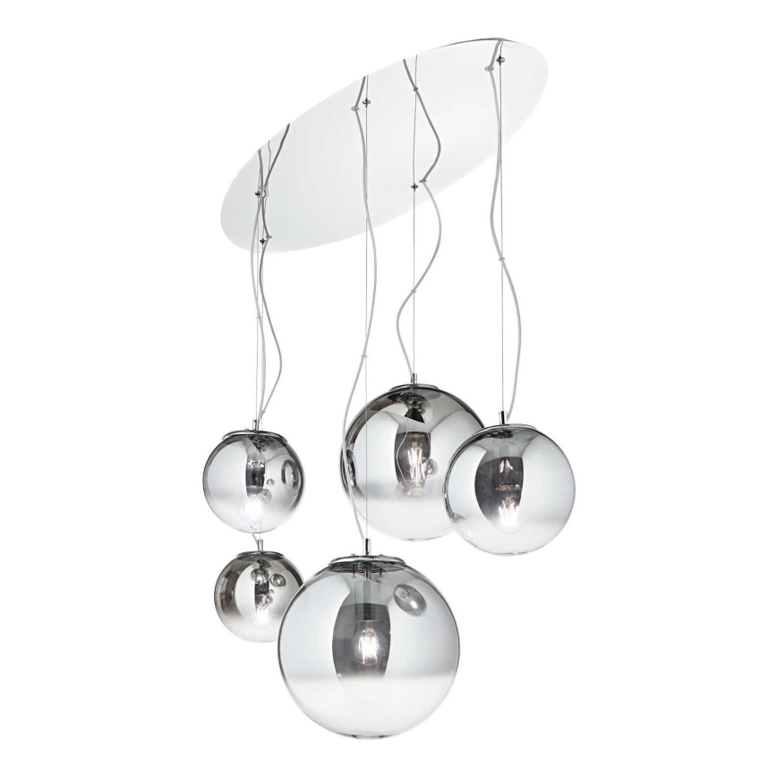 Ideal Lux - Lampadario a sospensione con filo MAPA FADE 5xE27/60W/230V cromo lucido