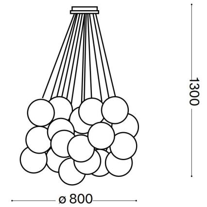 Ideal Lux - Lampadario a sospensione con filo MAPA PLUS 22xE14/40W/230V