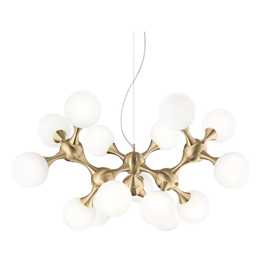 Ideal Lux - Lampadario a sospensione con filo NODI 15xE14/28W/230V ottone