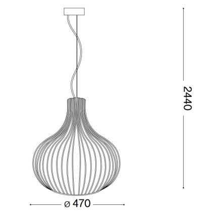 Ideal Lux - Lampadario a sospensione con filo ONION 1xE27/60W/230V diametro 47 cm