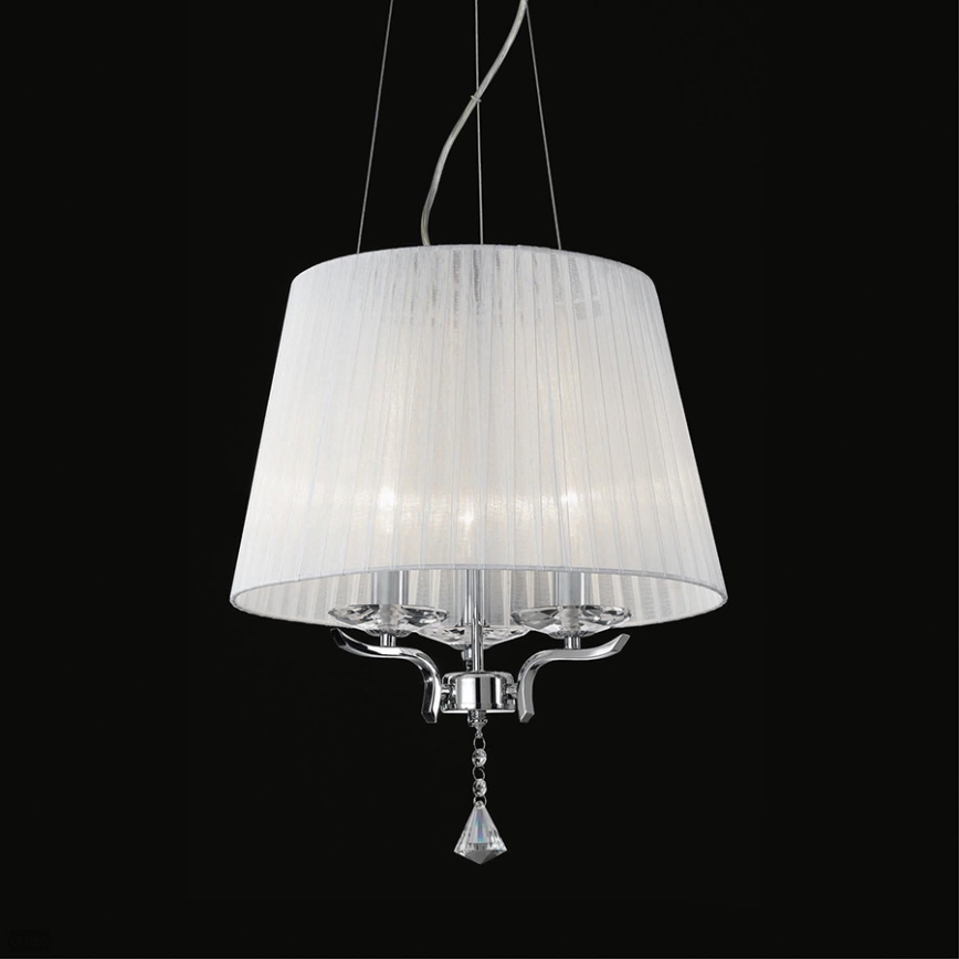 Ideal Lux - Lampadario di cristallo a sospensione PEGASO 3xE14/28W/230V diametro 40 cm cromo lucido