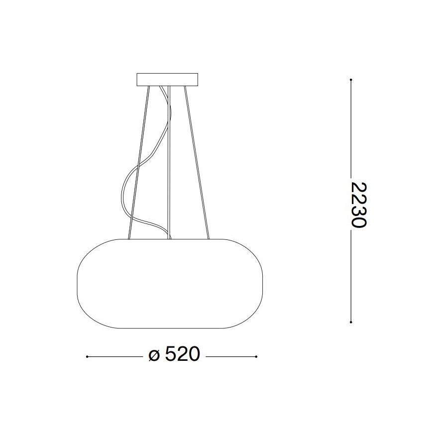 Ideal Lux - Lampadario a sospensione con filo ULISSE 3xE27/60W/230V diametro 52 cm bianco