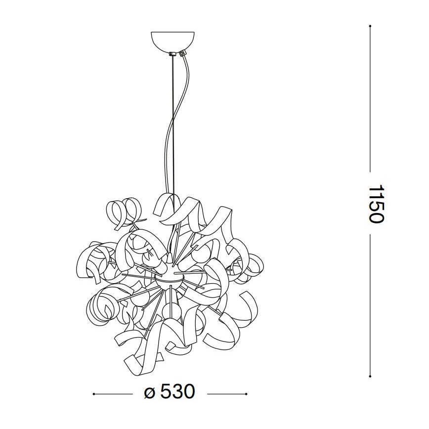 Ideal Lux - Lampadario a sospensione con filo VORTEX 6xE14/40W/230V diametro 53 cm oro/patina