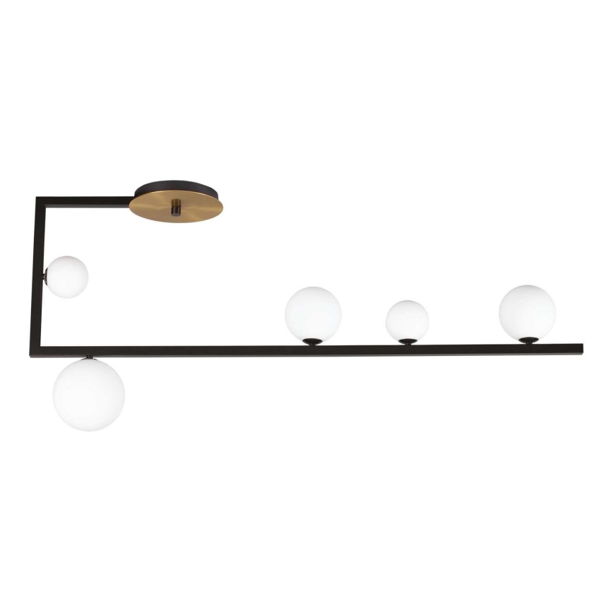 Ideal Lux - Lampadario a sospensione con supporto rigido LED BIRDS 5xG9/3W/230V nero/oro