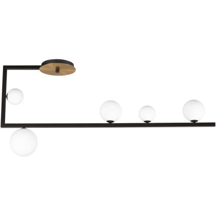 Ideal Lux - Lampadario a sospensione con supporto rigido LED BIRDS 5xG9/3W/230V nero/oro