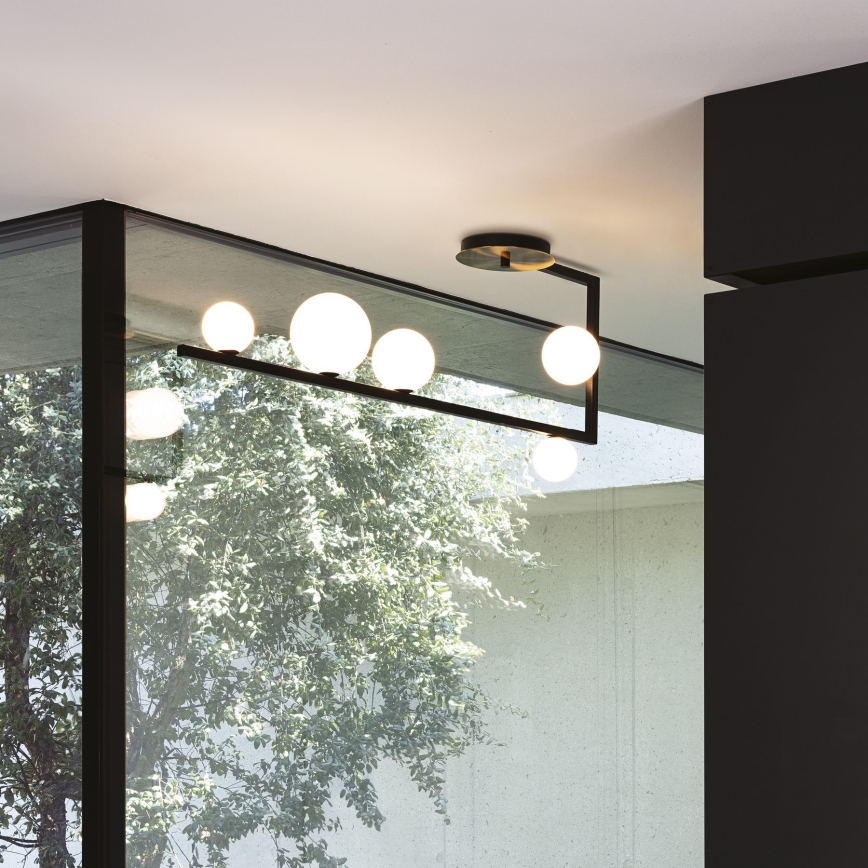 Ideal Lux - Lampadario a sospensione con supporto rigido LED BIRDS 5xG9/3W/230V nero/oro
