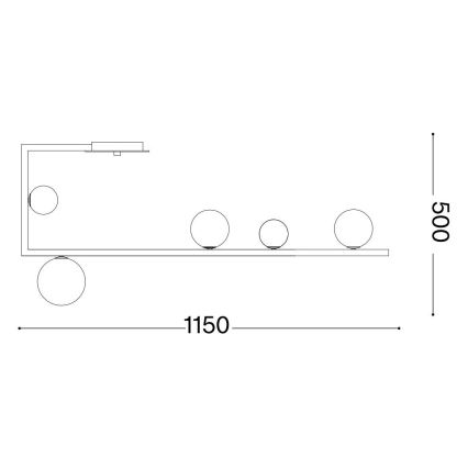 Ideal Lux - Lampadario a sospensione con supporto rigido LED BIRDS 5xG9/3W/230V nero/oro