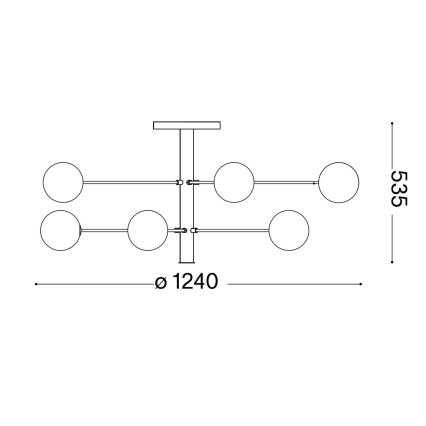 Ideal Lux - Lampadario a sospensione con supporto rigido LED COSMOPOLITAN 10xG9/3W/230V diametro 124 cm nero