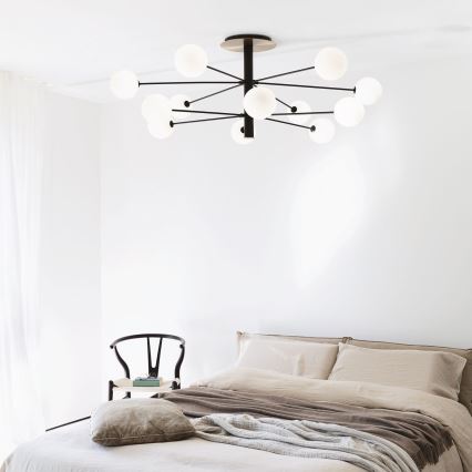 Ideal Lux - Lampadario a sospensione con supporto rigido LED COSMOPOLITAN 12xG9/3W/230V diametro 145 cm nero