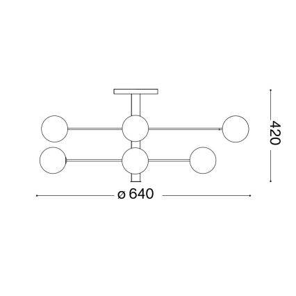 Ideal Lux - Lampadario a sospensione con supporto rigido LED COSMOPOLITAN 8xG9/3W/230V diametro 64 cm nero