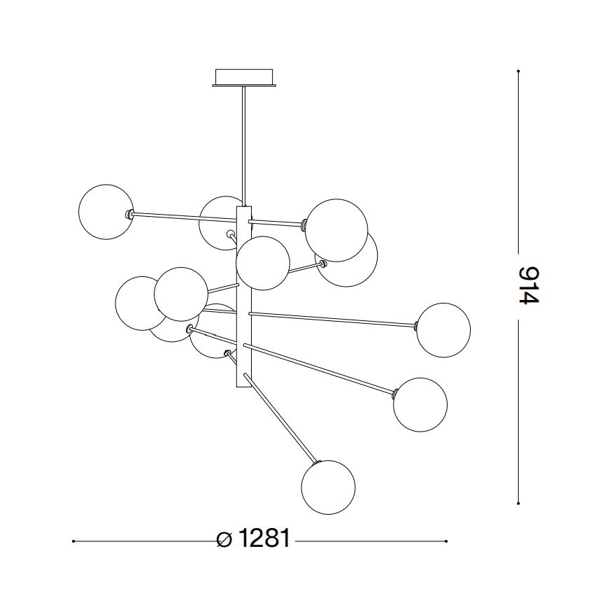 Ideal Lux - Lampadario a sospensione con supporto rigido LED EQUINOXE 12xG4/2W/230V diametro 128,1 cm cromo lucido/fumé