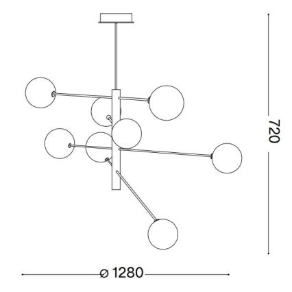 Ideal Lux - Lampadario a sospensione con supporto rigido LED EQUINOXE 8xG4/2W/230V diametro 128 cm cromo lucido/fumé