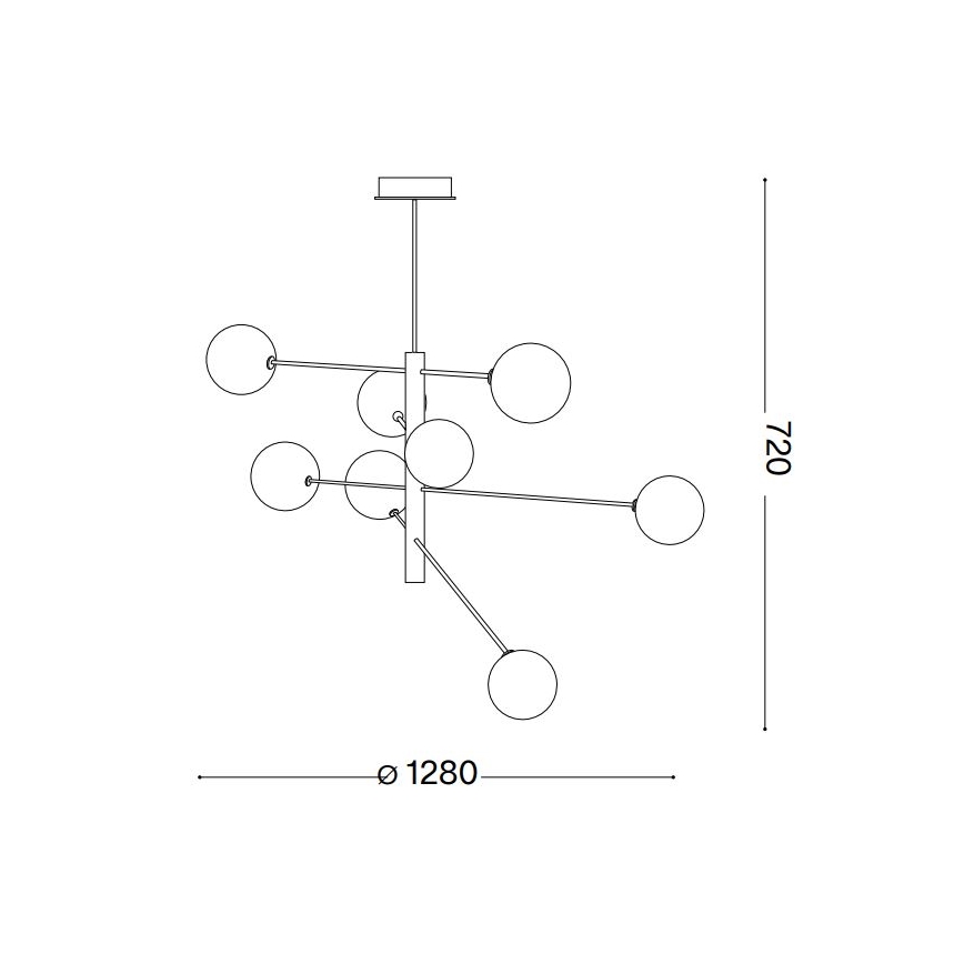 Ideal Lux - Lampadario a sospensione con supporto rigido LED EQUINOXE 8xG4/2W/230V diametro 128 cm ottone/limpido