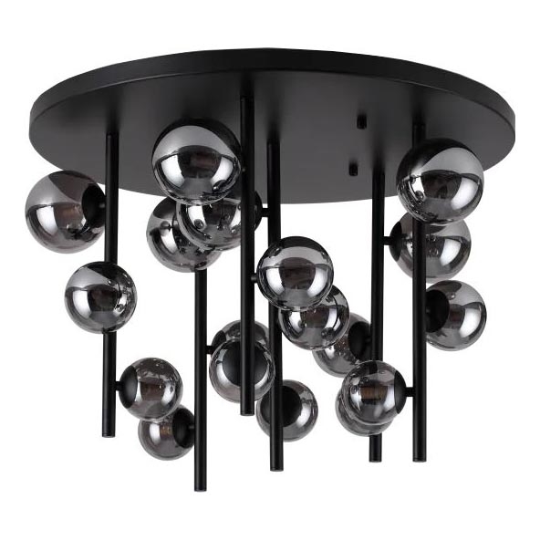 Ideal Lux - Lampadario a sospensione con supporto rigido LED PERLAGE 18xG9/3W/230V diametro 70 cm nero/fumé