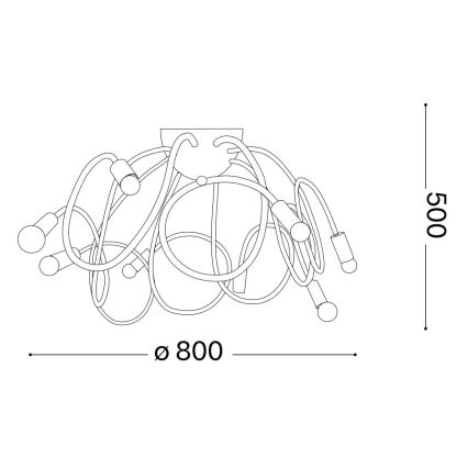 Ideal Lux - Lampadario a sospensione con supporto rigido MULTIFLEX 8xE14/28W/230V