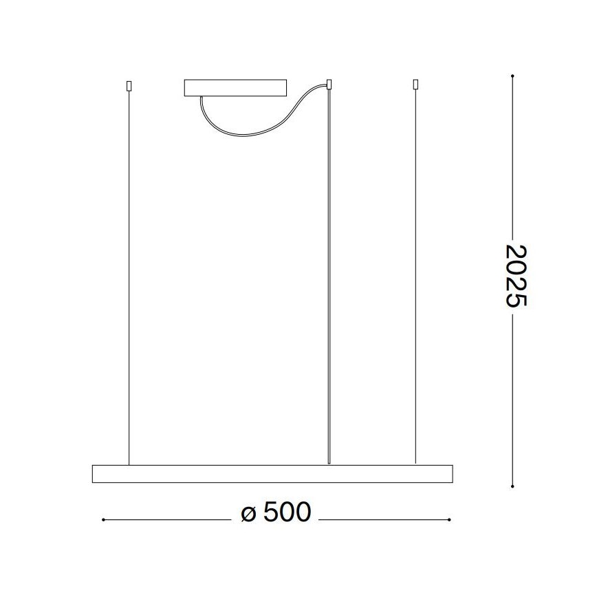 Ideal Lux - Lampadario LED a sospensione con cavo ORACLE SLIM LED/29W/230V 3000K CRI 90 Ø 50 cm nero