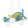 Ideal Lux - Lampadario a sospensione per bambini AVION 3xE14/28W/230V blu