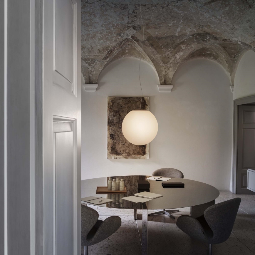 Ideal Lux - Lampadario a sospensione su cavo MAPA 1xE27/42W/230V diam. 20 cm bianco