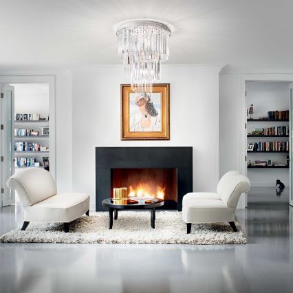 Ideal Lux - Lampadario di cristallo a plafone CARLTON 12xE14/40W/230V diametro 50 cm cromo lucido